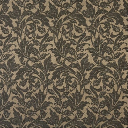 54 In. Wide Black- Floral Leaf Outdoor- Indoor- Marine Scotchgarded Fabric